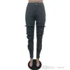 2023 Autumn Winter Womens Denim Cargo Pants Fashion Multi Pocket Casual Streetwear Y2K Jeans Byxor Kläder