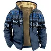 Hoodies masculinos 2023 inverno homens jaqueta 3d impressão com capuz preto marrom tribal estampas gráficas zip diário férias homem casual moletom de lã