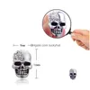 Stud Cool Earrings Punk Fashion Rose Gold Sier Tone Crystal Diamond Skl Pierced Ear Vintage Jewelry Halloween Gifts Drop Delivery Dh7Mw