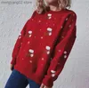 Suéteres femininos 2023 camisola feminina de malha solta o-pescoço pulôver feminino elegante inverno quente outono ano novo na moda camisola de natal t2310