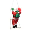 Christmas Decorations 25CM Christmas Santa Claus Climbing on Rope Ladder Xmas Trees Hanging Ornament for Party Door Decor 231027