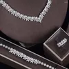 Necklace Earrings Set 4PCS African Wedding Jewelry For Women Cubic Zircon UAE Dubai Bridal Party Gift