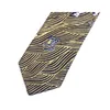 Bow Ties Design Wave Print Neck Tie Högkvalitativ herr Fashion Formell 7cm slips för män Business Suit Work Slips med presentförpackning 231027