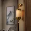 Vägglampa kinesiska tygskugglampor vardagsrum sovrum dekorativa sconce lampor lantern lyx zen hallbelysning