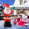 Springkussens Speelhuisje Schommels 1,8 m Kerst Kerstman Ingebouwde LED-verlichting Model Buitenornament Cadeau Feest Jaar Binnen Rekwisieten Decor 231027