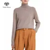 Kadın Sweaters Koyun Koyun 100 Saf Merino Yün Süvarisi Kış Yavurucu Yeltin Kazak Dişli Uzun Kollu Örme Jumper Alts Tops 231026