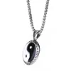 Anhänger Halsketten Chinesische Taiji Yin Yang Halskette Für Mann Frau Weiß Und Schwarz Taoismus Amulett Vintage Hip-Hop Edelstahl Schmuck