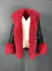 Kvinnors läder GL23108 Vinter Super Warm Sheep Päls Shearling Coat överdimensionerad