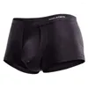 Onderbroek Mannelijke Ball Pouch Intimates Boxer Korte Platte Hoek Shorts Heren Ondergoed Solid Comfort Stretch Ademend Slipje