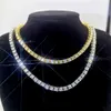 سلاسل 3LCP أزياء المجوهرات قلادة الهيب هوب ممر Diamoster 5mm VVS Moissanite المثلج سلسلة التنس للرجال نساء