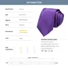 Bow Ties Brand Men's Purple Tie 7cm Band för män Fashion Formell Neck Tie Gentleman Business Work Party Slips med presentförpackning 231027