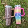 New 40oz Mugs Tumbler With Handle Insulated Tumblers Lids Straw Stainless Steel Coffee Termos Cup With logo