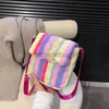 Sacs à bandoulière Poche croisée à rabat multicolore adaptée aux poches d'âme des femmes poches carrées portefeuilles poches de poney pour femmesstylishhandbagsstore