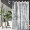 Duschgardiner 3D -gardin Vattenproof mögel Eva Bath Modern Cobblestone Mönster genomskinligt badrum med krokar 231027