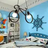 Lustres Vintage fer vélo forme LOFT blanc noir lustre chambre salon lampes