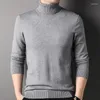 Maglioni da uomo Autunno Inverno Collo alto Maglioni con fondo solido Top Maschile Casual Moda Semplice Maglione tutto-fiammifero Homme Lavoro a maglia