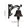 Decorative Objects Figurines Retro Outdoor Rustic Bell Vintage Large Cast Iron Wall Mounted Metal Door for Farm House Outside Accent Bells 231027