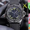 U1 Top AAA Bretiling Reloj para hombre Casual Navitimer Cronógrafo Movimiento de cuarzo Avenger Hurricane Relojes de pulsera Correa de lona Zafiro Reloj de diseño impermeable J58