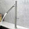 Kitchen Faucets Basin Faucet 304 Stainless Steel Mixer Water Cold Single Handle 360 Rotation Ceramic Core 231026