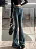 Jeans da donna svasati donna creatività denim elegante stile coreano per il tempo libero pantaloni da donna tutto-fiammifero streetwear semplice dolce