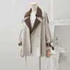 여자 트렌치 코트 가을 우아한 미드 길이 코트 이중 가슴 클래식 라펠 라펠 오버 코트 벨트 슬림 겉옷 재킷 주머니와
