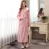 Indumenti da notte da donna Donna Inverno Taglie forti Vestaglia di flanella Accappatoio caldo con cappuccio extra lungo Kimono spesso femminile Vestaglia da bagno Vestaglie natalizie