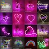 LED néon signe SMD2835 intérieur veilleuse amour coeur arc-en-ciel chat éclairage à la maison modèle USB décorations lampes de table pour vacances noël P229Q