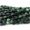 Loose Gemstones Veemake Natural Emerald Raw Mineral Nugget Free Form Rough Matte Beads Jewelry Design Making Crystal