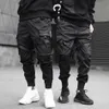 2020 Hip Hop Ragazzo Multi-tasca Elastico In Vita Design Harem Pant Uomo Streetwear Punk Casual Pantaloni Jogger Maschio Danza Pantalone Nero171j