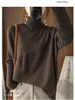 Pulls pour femmes automne hiver femmes pull col roulé cachemire tricoté pull mode garder au chaud hauts amples 231026