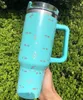 Designer 40oz Mugs Tumbler With Handle 19 Colors Old Flower Insulated Tumblers Lids Straw Stainless Steel Coffee Termos Cup With logo