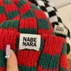 BeanieSkull Caps Chessboard Plaid Knit Beanies для женщин Зимние корейские Ins Niche Большой пуловер по окружности головы Шляпа Японский ретро Мужская 231027