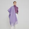 Bufandas Mantón de invierno y abrigo Bandana Pashmina Borla Femenina Foulard Manta gruesa Lujo Cashmere Brillante Color Sólido Bufanda 231026