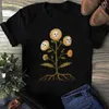 Camisetas femininas moda harajuku estilo flor impressão padrão bonito camiseta verão roupas casuais manga curta topo rua