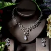 Necklace Earrings Set Fashion African Nigerian Wedding Bridal Jewelry Dangle Drop Earring For Women Party Dress Accessories Bijoux N-1363