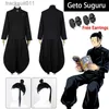 Disfraces de anime Geto Suguru Cosplay Anime Jujutsu Kaisen Geto Suguru Cosplay Viene Uniforme escolar negro Traje de peluca Halloween Viene para hombres L231027