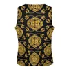 Regatas masculinas Barroco Dourado Top Diário Vintage Impressão Ginásio Mens Sportswear Personalizado Camisas Sem Mangas Tamanho Grande