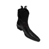 Boots Western Cowboy Women Black Brown Handmade Chelsea for Woman 2024 Pointed Wedge Heel Female Pleated Botas 231026