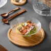 Geschirr-Sets, Glas-Salatschüssel, klare japanische Ramen, dekoratives Obstmisch-Serviergeschirr für Obstsalate