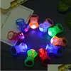 Outros suprimentos de festa de evento plástico diamante forma led anel de dedo light-up brinquedos mix cores luz simation crianças brinquedo decoração gota dhjh9