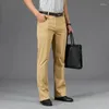 Herrenhosen Frühling Herbst Retro Hohe Taille Micro Ausgestellte Hose Männer Geschäftsreisende Dünne Stretch Lässige Lose Lange Baumwolle Gerade Hosen