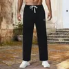 Pantalon pour homme, coupe ample, tube droit, tissu tricoté, hiver décontracté, travail détachable, jambe large