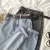 Jeans de mujer Otoño e invierno Pantalones de papá Moda coreana Suelta delgada de pierna ancha