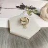 Bijoux de luxe de styliste, bagues avec lettres dorées de haute qualité, pour hommes, fête de mariage, vêtements de Couple, ornement, bagues de fiançailles pour femmes