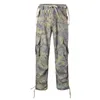Men's Pants Trousers Camouflage Work High Street Wide Leg Trend Coconut Leaf Pattern Straight Casual Sweatpants