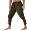 Homens retro medieval traje rendas bandagem calças larp capris vintage algodão joggers para homem secagem rápida casual 3xl tfffkv