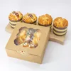 Gift Wrap 5Pcs White Bakery Boxes With Window Cookie Kraft Paper Box For Pastries Cookies Pie Donuts Macaron