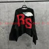 Men S tröjor 2023SS Loose Round Neck Pullover Autumn Winter Long Sleeve Sticked tröja överdimensionerade RAF Simons Rs 231027