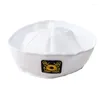 BERETS Fashion White Navy Marine Captain Cap Hat Cosplay Military For Women Men Valentine's Day