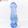 Costumes Catsuit de haute qualité nouveau jeu de cosplay Ganyu Genshin Impact Gan Yu dégradé bleu 90 cm perruques de fête résistantes à la chaleur cornes + bonnet de perruque